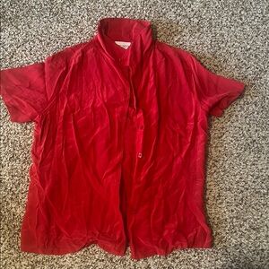 Jaclyn Smith Red Button Down Shirt